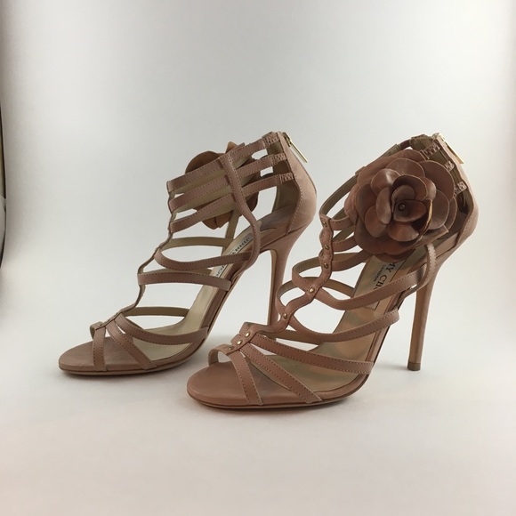 Jimmy Choo “Cager” Flower Sandal Sz 38.5 - Picture 1 of 16